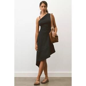 NWT By Anthropologie Sleeveless Asymmetrical Open-Back Linen Midi Dress $178   6
